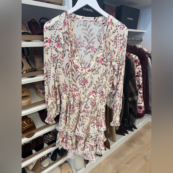 Spell Boho Floral Cream Mini Dress - Picture 12 of 13